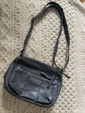 Volganik Rock Charcoal Gray Classic Vegan Leather Crossbody Bag